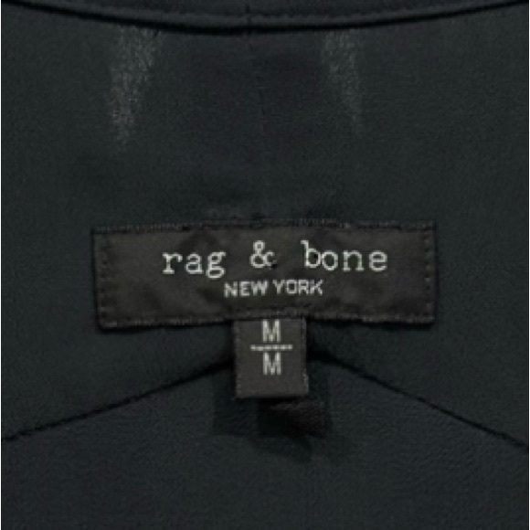 Rag & Bone Salute Carly Black Long sleeve Drawstring Waist Dress Size M - Picture 16 of 16